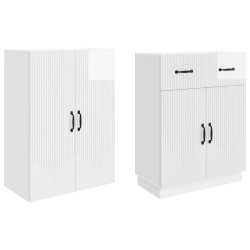 Ensemble de Meubles 2 pcs Blanc brillant Bois d'ingénierie 618477618477