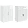 Ensemble de Meubles 2 pcs Blanc brillant Bois d'ingénierie 618477618477