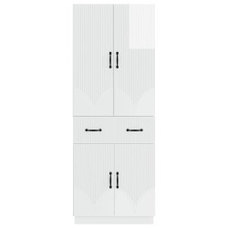 Ensemble de Meubles 2 pcs Blanc brillant Bois d'ingénierie 618477618477