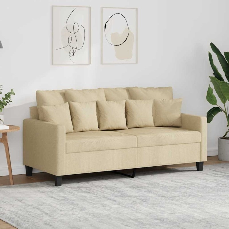 Canapé à 2 places Crème 140 cm Tissu 618478618478