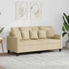 Canapé à 2 places Crème 140 cm Tissu 618478618478