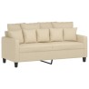 Canapé à 2 places Crème 140 cm Tissu 618478618478