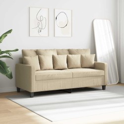 Canapé à 2 places Crème 140 cm Tissu 618478618478