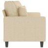 Canapé à 2 places Crème 140 cm Tissu 618478618478