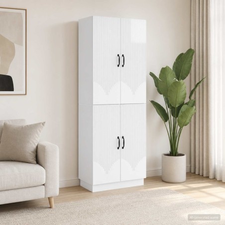 Ensemble de Meubles 2 pcs Blanc brillant Bois d'ingénierie 618482618482