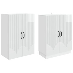 Ensemble de Meubles 2 pcs Blanc brillant Bois d'ingénierie 618482618482