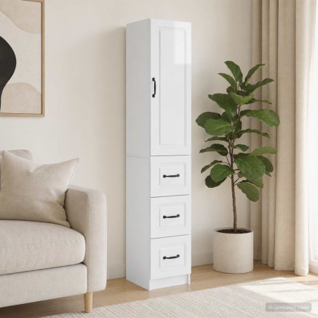 Ensemble de Meubles 2 pcs Blanc brillant 33 x 34,5 x 87 cm 618483618483