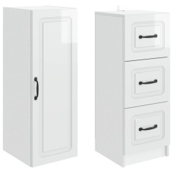 Ensemble de Meubles 2 pcs Blanc brillant 33 x 34,5 x 87 cm 618483618483