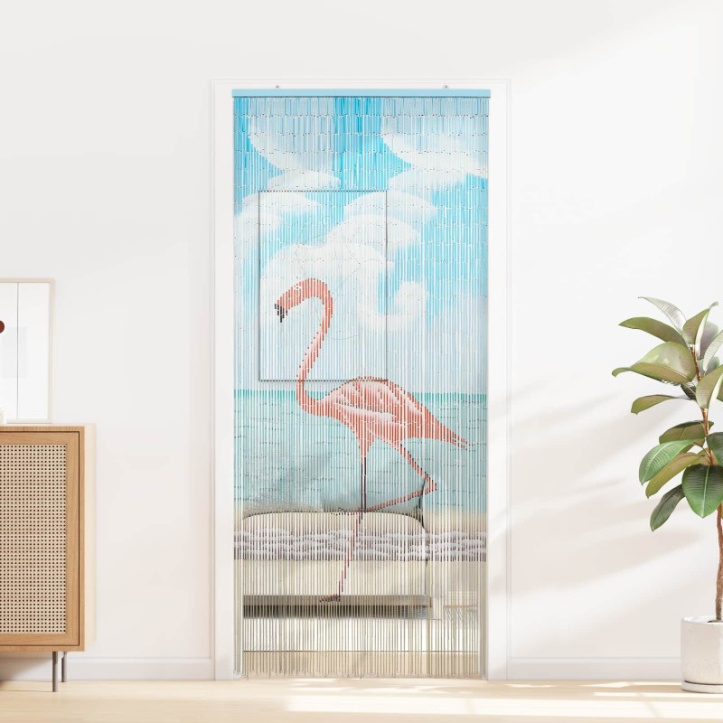 Rideau de porte anti-insectes multicolore 200 x 90 cm Bambou 618484618484