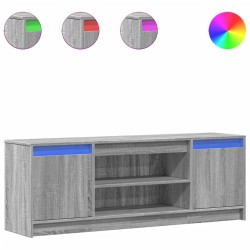 Meuble TV avec LED sonoma gris 139,5x34x50 cm bois d'ingénierie 618486618486
