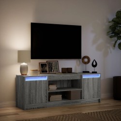 Meuble TV avec LED sonoma gris 139,5x34x50 cm bois d'ingénierie 618486618486