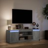 Meuble TV avec LED sonoma gris 139,5x34x50 cm bois d'ingénierie 618486618486