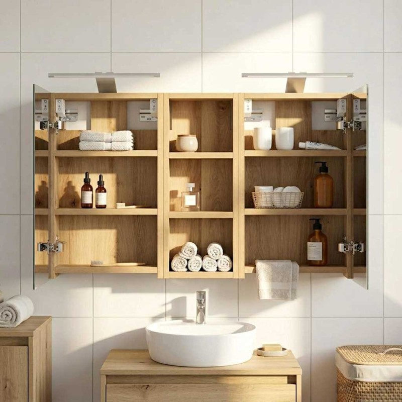 Ensemble de Meubles de Salle de Bain 3 pc 80 x 10,5 x 50 cm 618493618493