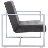 Canapé à 2 places avec accoudoirs gris foncé chrome et velours 618494618494