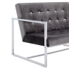 Canapé à 2 places avec accoudoirs gris foncé chrome et velours 618494618494