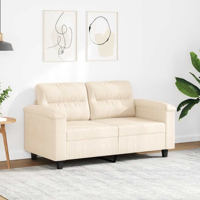 Canapé à 2 places Beige 120 cm Tissu microfibre 618495618495