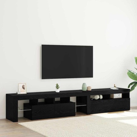 Meuble TV 2 pcs Chêne noir 230 x 36,5 x 40 cm Bois d'ingénierie 618496618496