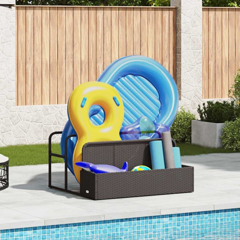 Rangement pour matelas gonflables de piscine noir 110 x 100 x 57 cm en rotin synthétique 618497618497