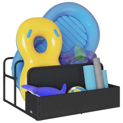 Rangement pour matelas gonflables de piscine noir 110 x 100 x 57 cm en rotin synthétique 618497618497