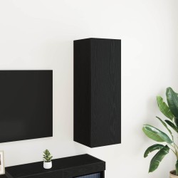 Meuble TV mural Chêne noir 30,5 x 30 x 90 cm Bois d'ingénierie 618500618500