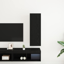 Meuble TV mural Chêne noir 30,5 x 30 x 90 cm Bois d'ingénierie 618500618500