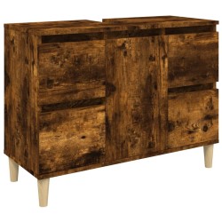 Meuble d'évier chêne fumé 80x33x60 cm bois d'ingénierie 618505618505