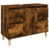 Meuble d'évier chêne fumé 80x33x60 cm bois d'ingénierie 618505618505