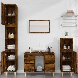 Meuble d'évier chêne fumé 80x33x60 cm bois d'ingénierie 618505618505
