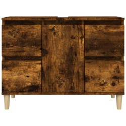 Meuble d'évier chêne fumé 80x33x60 cm bois d'ingénierie 618505618505