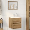 Meuble sous-vasque de salle de bain en chêne massif 41 x 38,5 x 45 cm bois d'ingénierie 618509618509