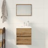 Meuble sous-vasque de salle de bain en chêne massif 41 x 38,5 x 45 cm bois d'ingénierie 618509618509