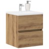 Meuble sous-vasque de salle de bain en chêne massif 41 x 38,5 x 45 cm bois d'ingénierie 618509618509