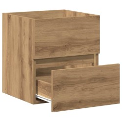 Meuble sous-vasque de salle de bain en chêne massif 41 x 38,5 x 45 cm bois d'ingénierie 618509618509