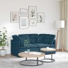 Canapé modulable avec coussins velours bleu 618511618511