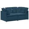 Canapé modulable avec coussins velours bleu 618511618511