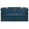 Canapé modulable avec coussins velours bleu 618511618511