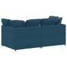 Canapé modulable avec coussins velours bleu 618511618511
