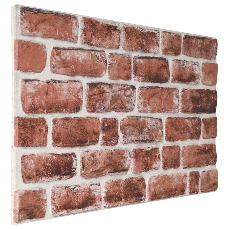Panneaux muraux 10 pcs Marron foncé et Blanc 100 x 50 cm 618517618517