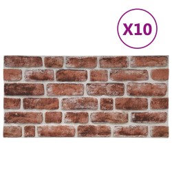 Panneaux muraux 10 pcs Marron foncé et Blanc 100 x 50 cm 618517618517