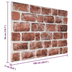 Panneaux muraux 10 pcs Marron foncé et Blanc 100 x 50 cm 618517618517