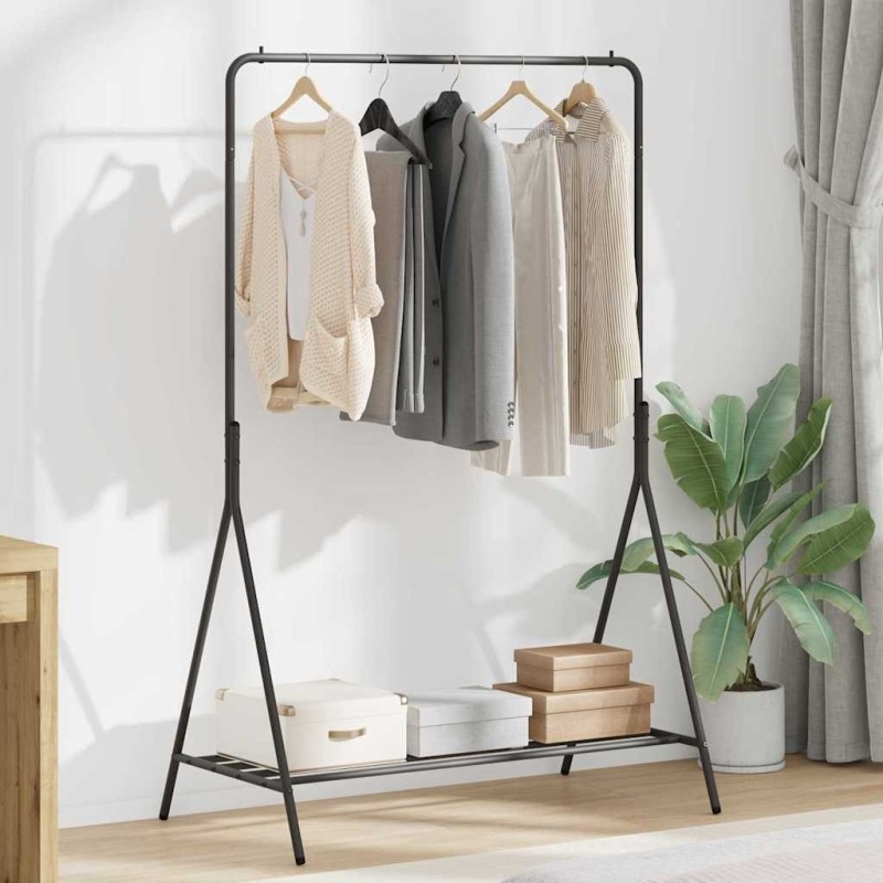 Porte-vêtements avec stockage Noir 100 x 56 x 154 cm Acier 618521618521
