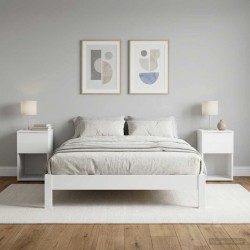 Armoire de lit 2 pcs Blanc 29 x 31,5 x 49 cm Bois d'ingénierie 618535618535