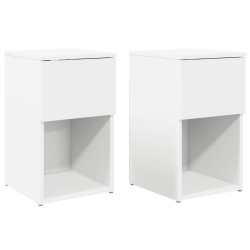 Armoire de lit 2 pcs Blanc 29 x 31,5 x 49 cm Bois d'ingénierie 618535618535