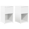 Armoire de lit 2 pcs Blanc 29 x 31,5 x 49 cm Bois d'ingénierie 618535618535