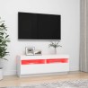 Meuble TV avec lumières LED Blanc 100x35x40 cm 618539618539