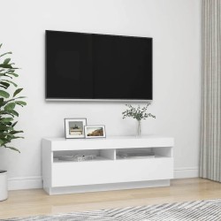 Meuble TV avec lumières LED Blanc 100x35x40 cm 618539618539