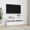 Meuble TV avec lumières LED Blanc 100x35x40 cm 618539618539