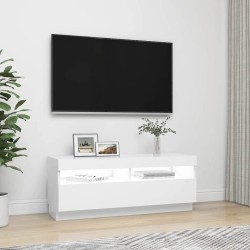 Meuble TV avec lumières LED Blanc 100x35x40 cm 618539618539