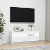 Meuble TV avec lumières LED Blanc 100x35x40 cm 618539618539