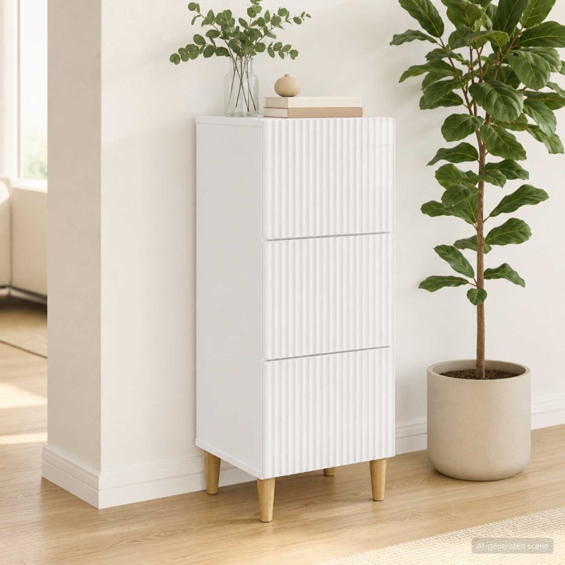 Armoire à tiroirs Blanc brillant 33 x 34,5 x 90 cm 618540618540